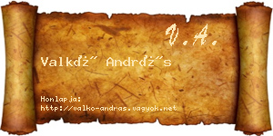 Valkó András névjegykártya