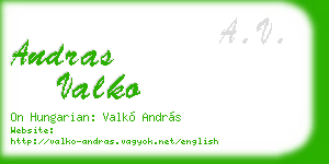 andras valko business card
